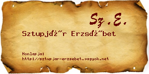 Sztupjár Erzsébet névjegykártya